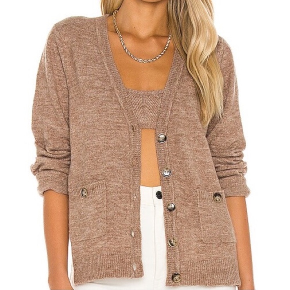 Lovers + Friends Brown Cardigan Sweater